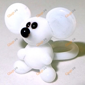 Сувенир белая мышь